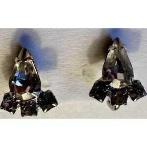 Rhinestone Teardrop Earrings Vintage Jewelry
